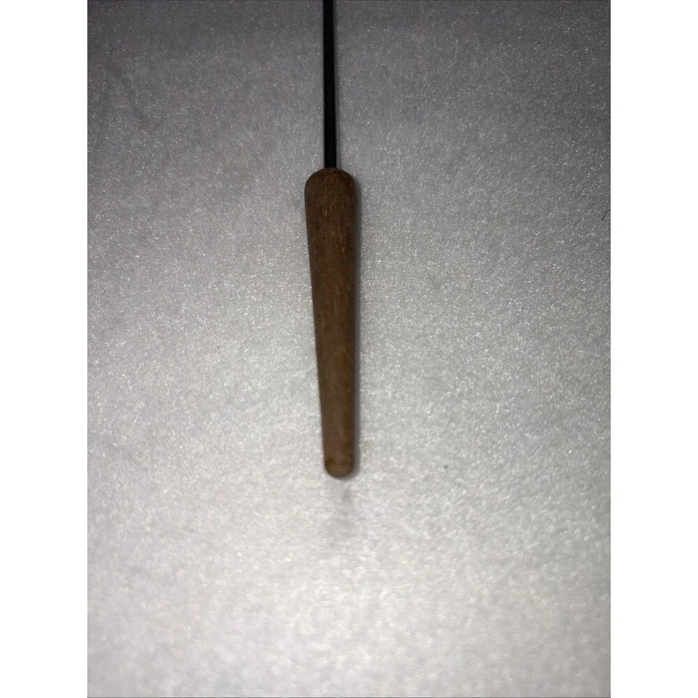 Mid Century Modern 2 Prong Thin Long Fork, With Wood Handle, Unmarked